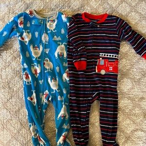 Fleece sleep and play zip up outfits